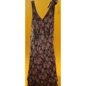Y2K VTG Robbie Bee 100% Silk Floral Midi Dress Sz 6 Light Stylish Excellent Cr60